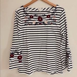 Embroidered J. Crew Cotton Top